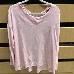 lululemon athletica Light Pink Long Sleeve Top with Cross-Back Detail